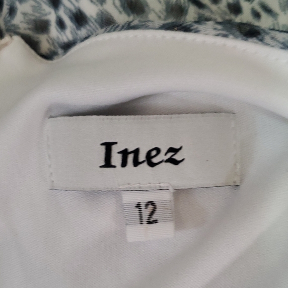 Inez Dress with a ruffled sleeve and tie at waist Elegant Black and White SZ 12 - Picture 10 of 13